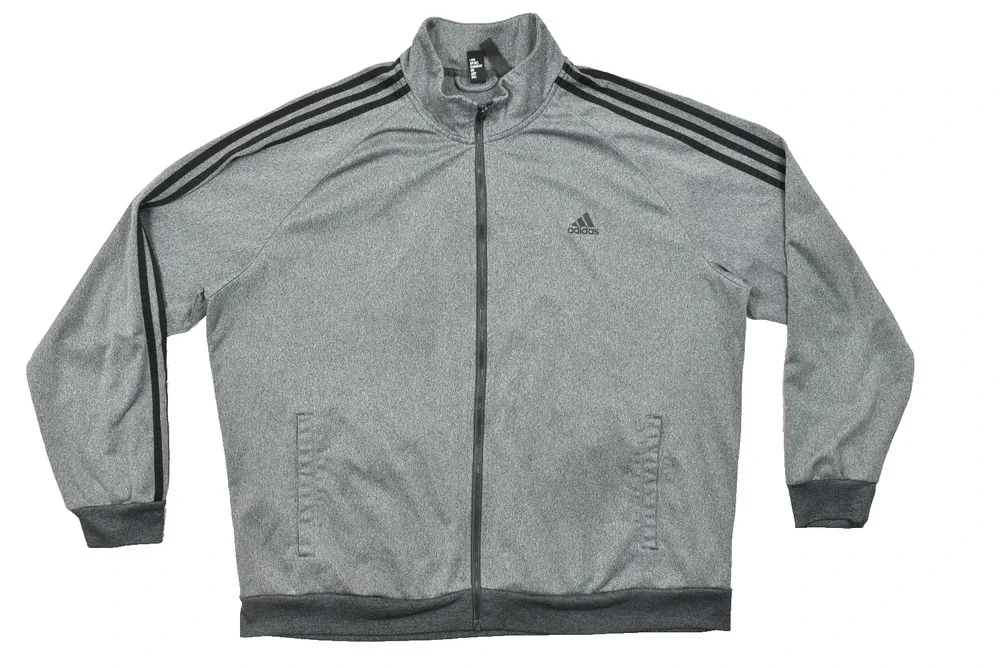 Adidas Activewear jacket men's size 2XL Full Zip Long Sleeve 3 Striped Soccer